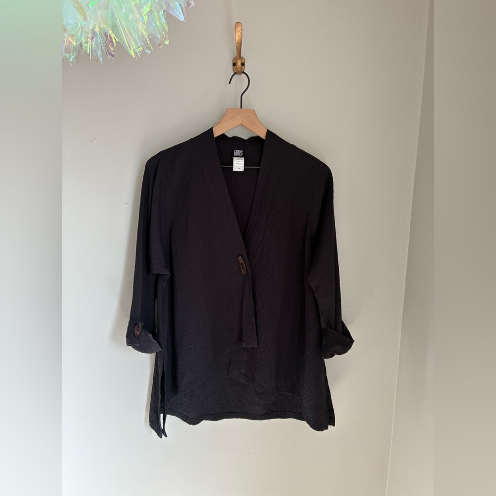 Gump’s San Francisco Black Lagenlook Top Size XS‎